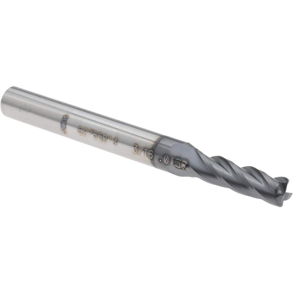 Harvey Tool Chamfer Mill: 3/32" Dia, 1/8" Shank Dia, 90 deg, 2 Flute, Solid Carbide, Single End - 52145-C3