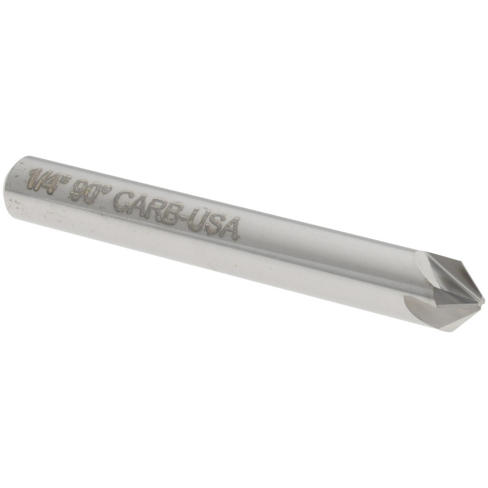 Hertel Countersink: 1/4" Head Dia, 90.00 deg Included Angle, 4 Flute, Solid Carbide, Right Hand Cut - 334-003070