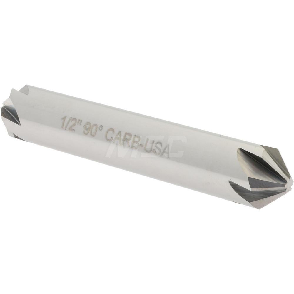 Hertel Countersink: 1/2" Head Dia, 60.00 deg Included Angle, 4 Flute, Solid Carbide, Right Hand Cut - 334-206050