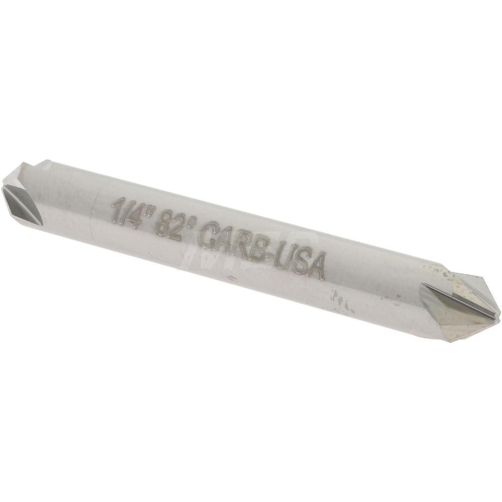 Hertel Countersink: 1/4" Head Dia, 82.00 deg Included Angle, 4 Flute, Solid Carbide, Right Hand Cut - 334-203060