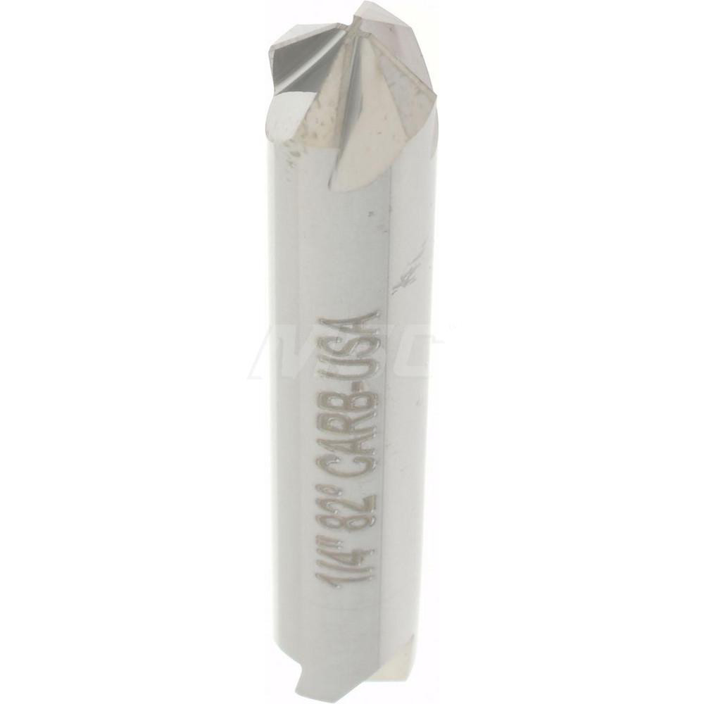Hertel Countersink: 1/4" Head Dia, 82.00 deg Included Angle, 4 Flute, Solid Carbide, Right Hand Cut - 334-203060