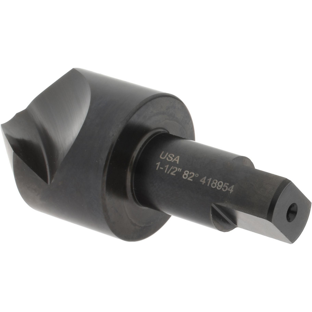 Hertel Countersink: 1-1/2" Head Dia, 82.00 deg Included Angle, 1 Flute, High-Speed Steel, Right Hand Cut - GX89340236