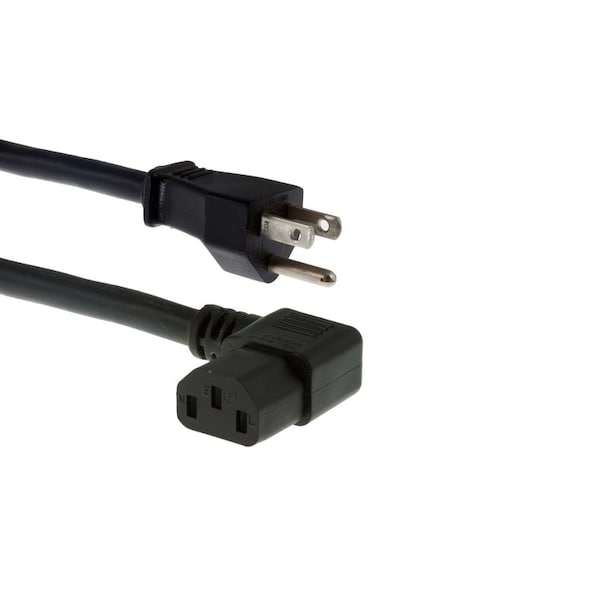 Unirise Usa 10Ft Power Cord 5/15P-C13 Right Angle - PWCD-515PC13R-10A-10F-BLK
