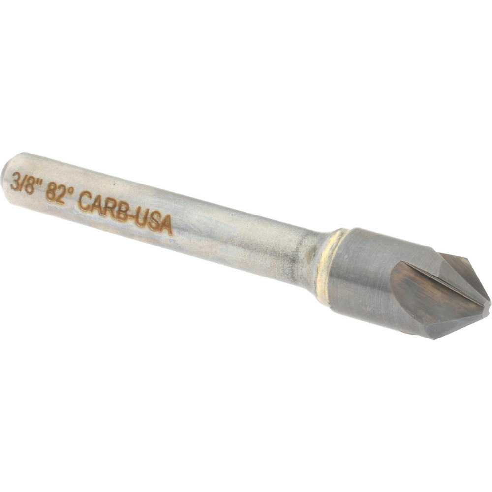 Hertel Countersink: 3/8" Head Dia, 82.00 deg Included Angle, 4 Flute, Solid Carbide, Right Hand Cut - 334-005060