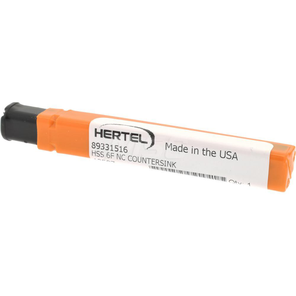 Hertel Countersink: 1/4" Head Dia, 100.00 deg Included Angle, 6 Flute, High-Speed Steel, Right Hand Cut - GX89331516