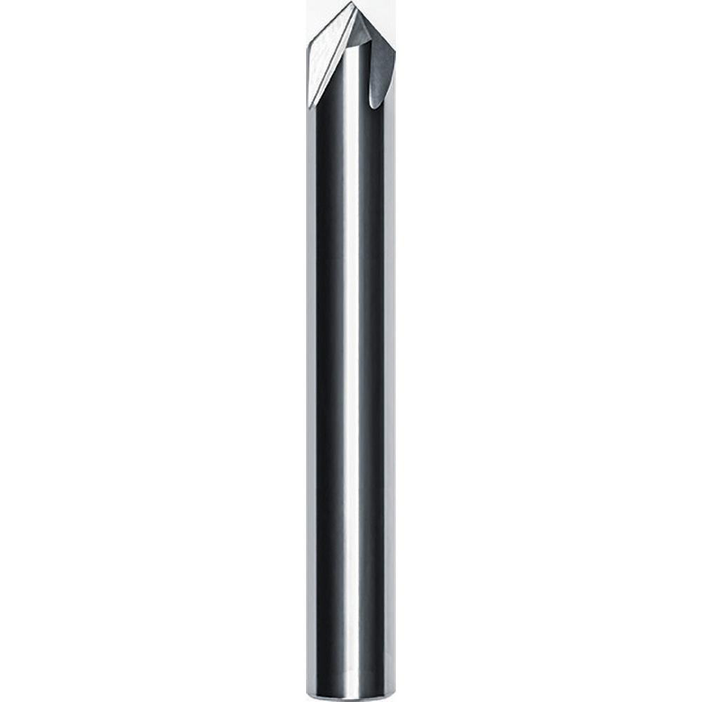 Internal Tool Chamfer Mill: 1/2" Dia, 1/2" Shank Dia, 120 deg, 4 Flute, Solid Carbide, Single End - 64-8840