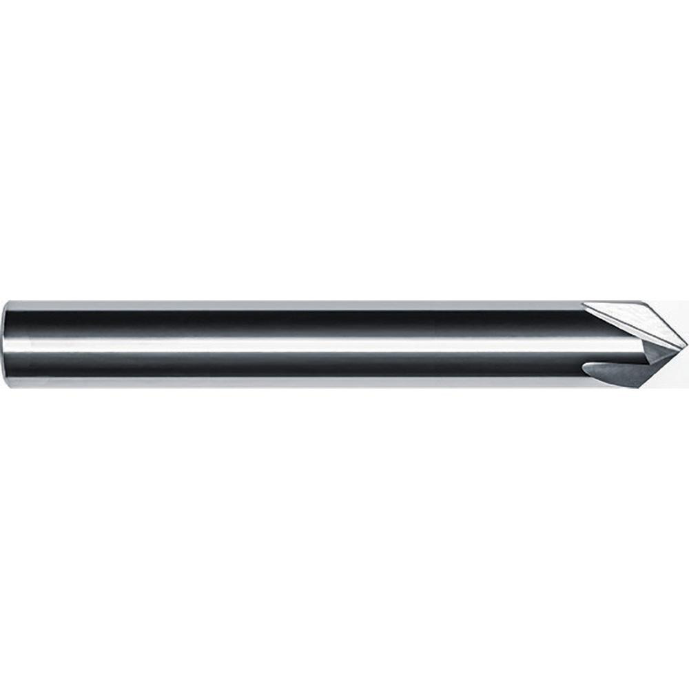 Internal Tool Chamfer Mill: 1/2" Dia, 1/2" Shank Dia, 120 deg, 4 Flute, Solid Carbide, Single End - 64-8840
