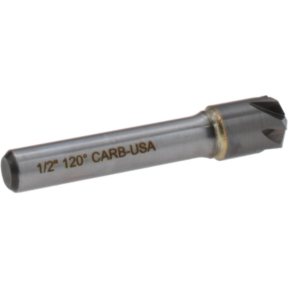 Hertel Countersink: 1/2" Head Dia, 120.00 deg Included Angle, 6 Flute, Solid Carbide, Right Hand Cut - 336-006590