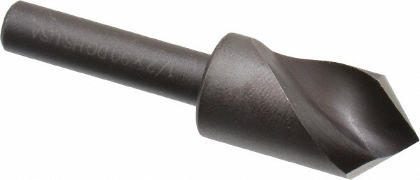 Cleveland Countersink: 1/2" Head Dia, 90.00 deg Included Angle, 1 Flute, High-Speed Steel, Right Hand Cut - C46115