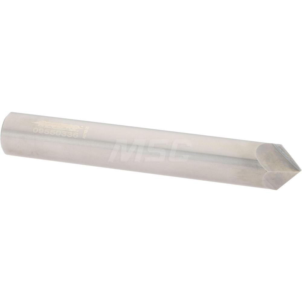 Harvey Tool Chamfer Mill: 3/8" Dia, 3/8" Shank Dia, 150 deg, 2 Flute, Solid Carbide, Single End - 72575