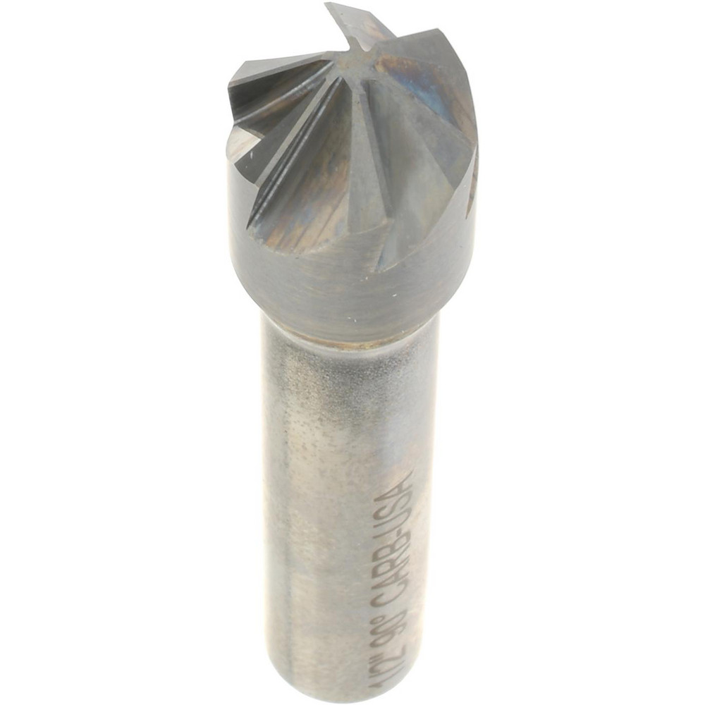 Hertel Countersink: 1/2" Head Dia, 90.00 deg Included Angle, 6 Flute, Solid Carbide, Right Hand Cut - 336-006570