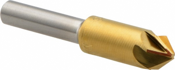 Melin Tool Countersink: 3/8" Head Dia, 82.00 deg Included Angle, 4 Flute, High-Speed Steel, Right Hand Cut - 18617