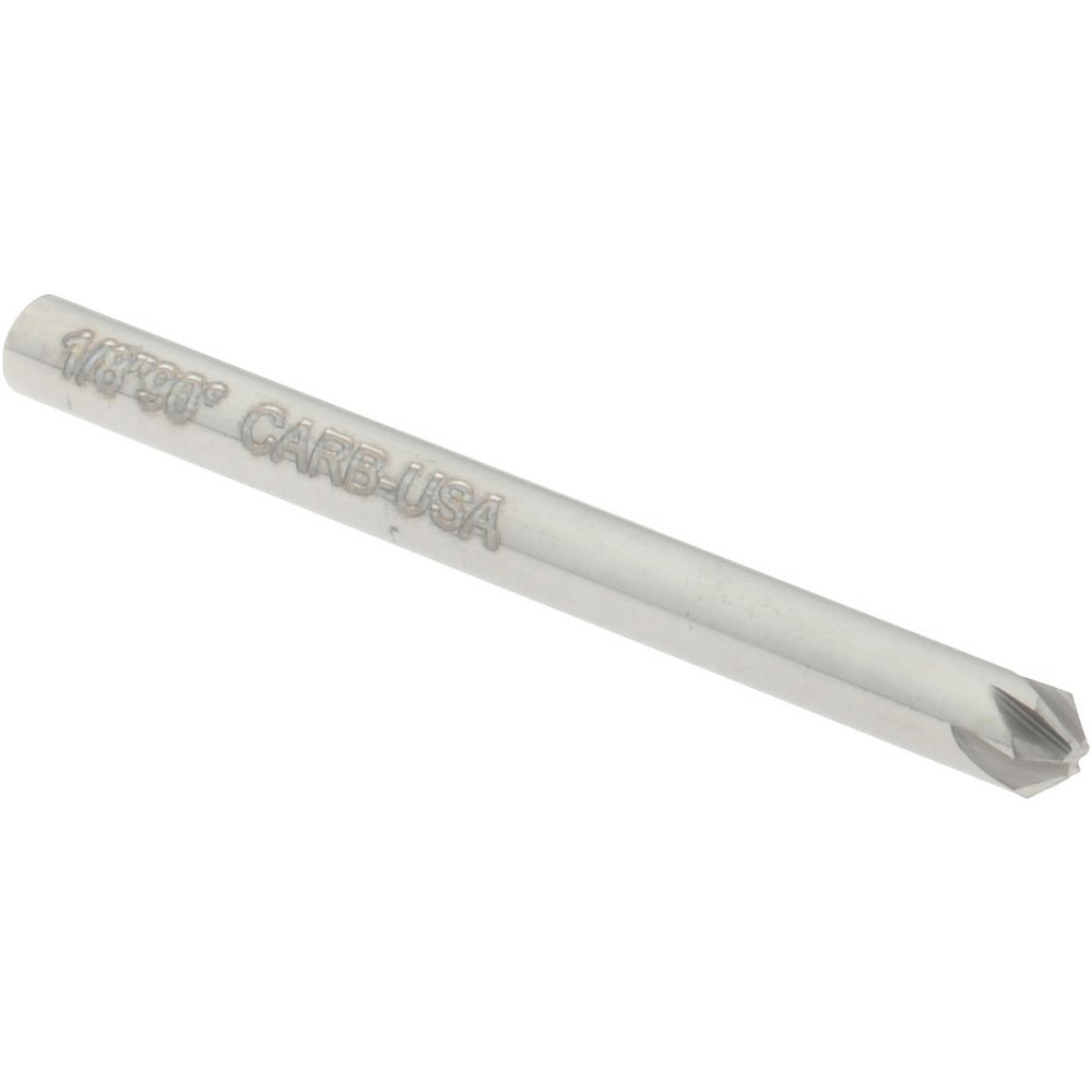 SGS Countersink: 1/8" Head Dia, 90.00 deg Included Angle, 6 Flute, Solid Carbide, Right Hand Cut - 74249