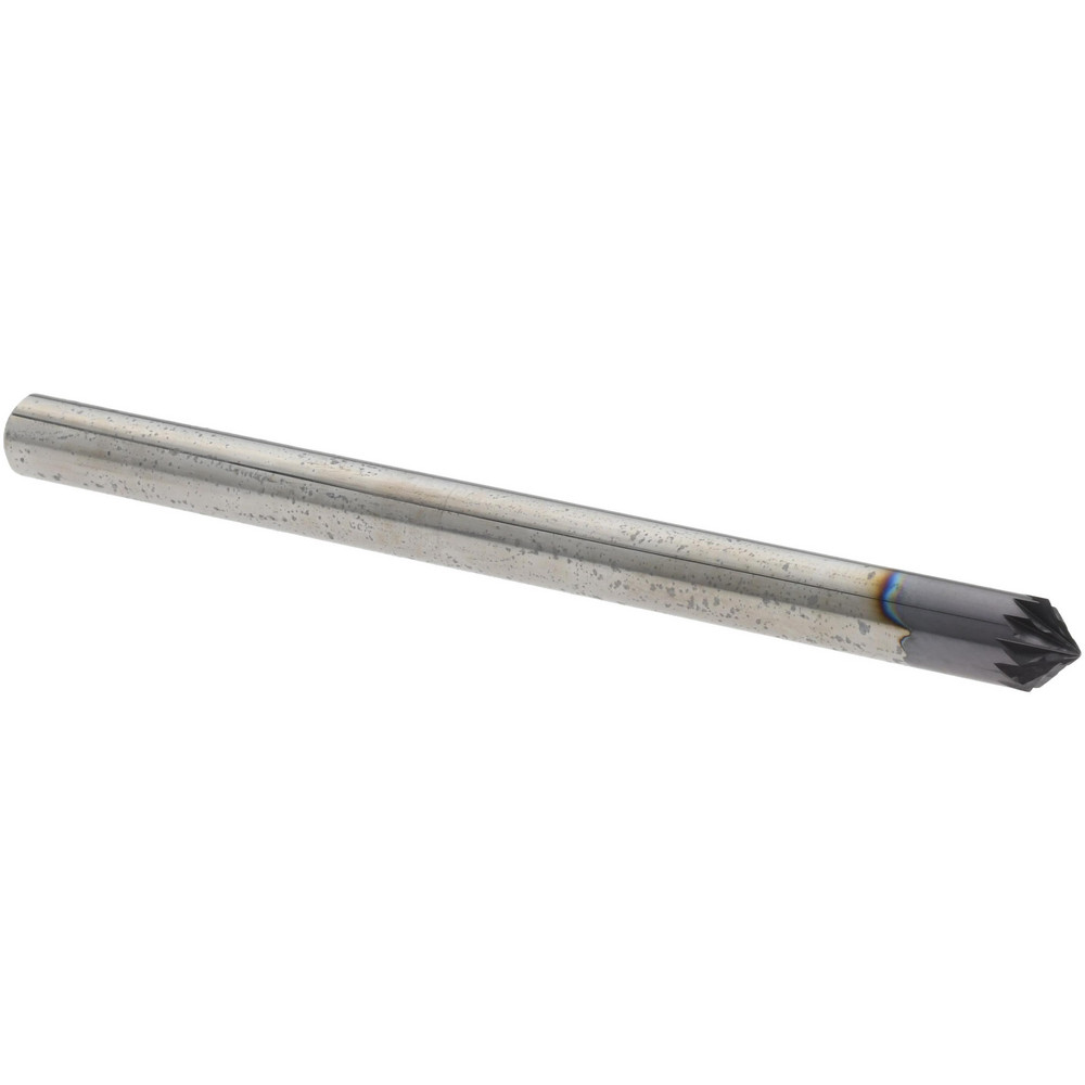 Harvey Tool Chamfer Mill: 3/16" Dia, 3/16" Shank Dia, 90 deg, Solid Carbide, Single End - 891145-C3
