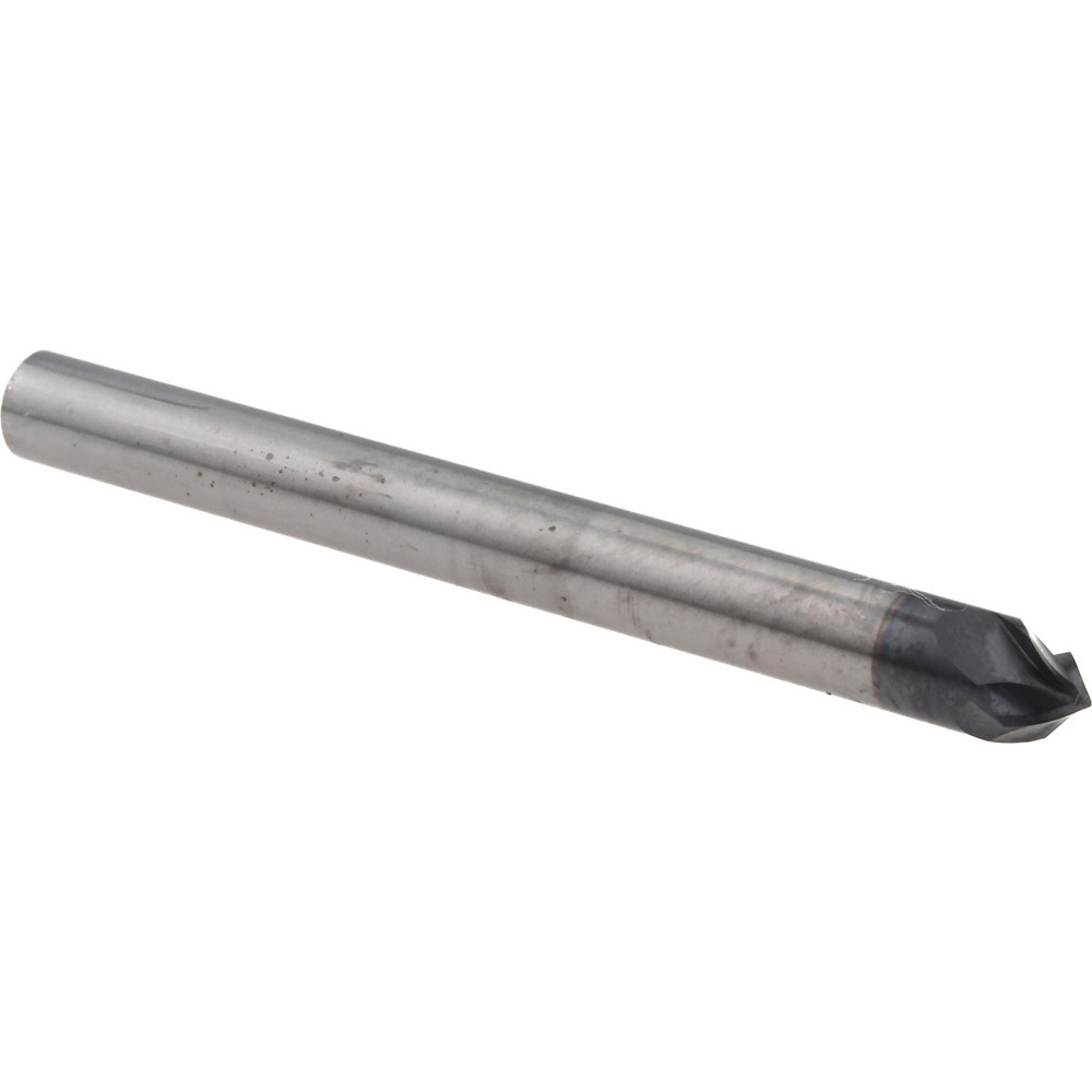 Harvey Tool Chamfer Mill: 3/16" Dia, 3/16" Shank Dia, 90 deg, Solid Carbide, Single End - 891145-C3