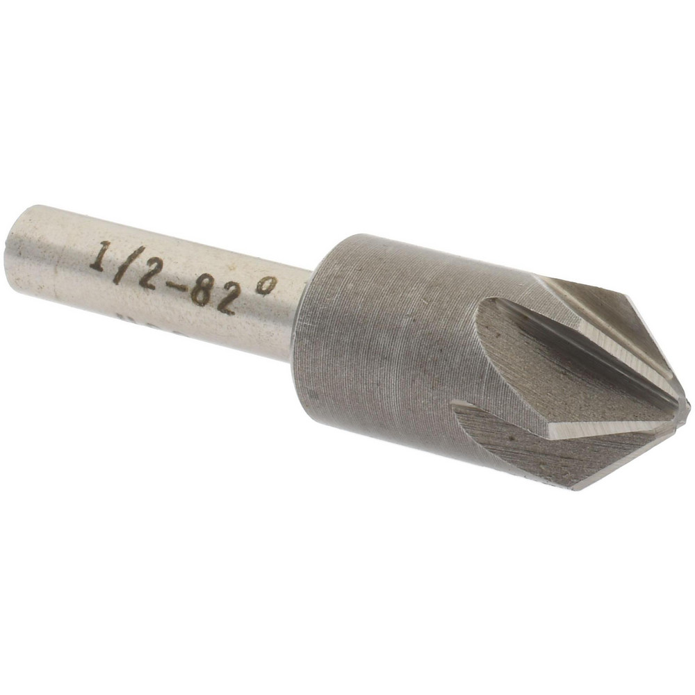 Value Collection Countersink: 1/2" Head Dia, 82.00 deg Included Angle, 6 Flute, High-Speed Steel, Right Hand Cut - SC2082032