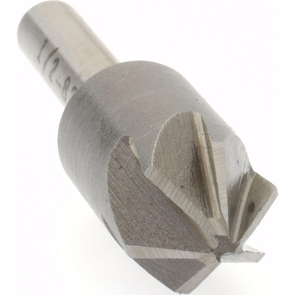 Value Collection Countersink: 1/2" Head Dia, 82.00 deg Included Angle, 6 Flute, High-Speed Steel, Right Hand Cut - SC2082032