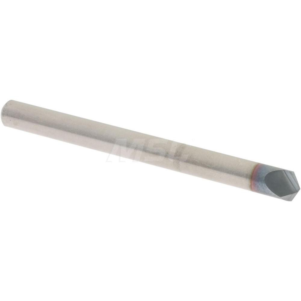 Helical Solutions Chamfer Mill: 1/4" Dia, 1/4" Shank Dia, 120 deg, 3 Flute, Solid Carbide, Single End - 59828