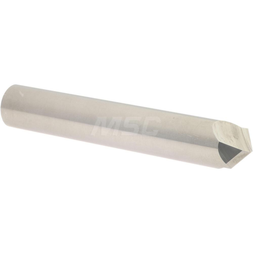 Harvey Tool Chamfer Mill: 3/8" Dia, 3/8" Shank Dia, 120 deg, 3 Flute, Solid Carbide, Single End - 18460