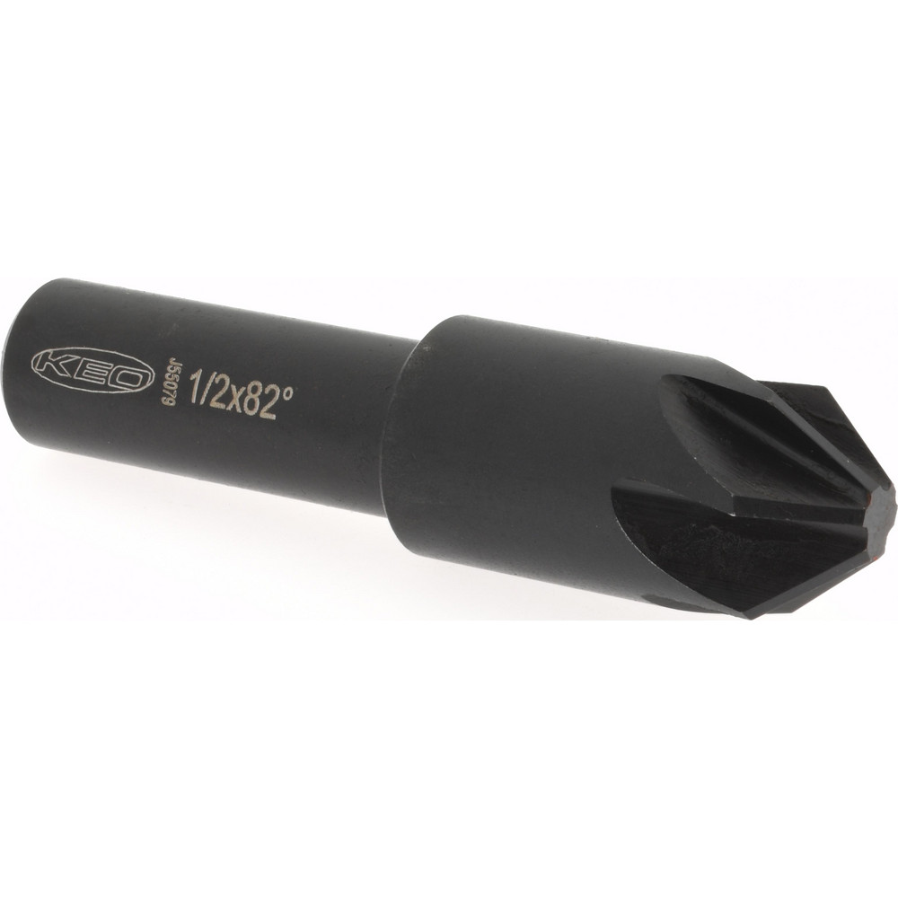 SGS Countersink: 1/2" Head Dia, 82.00 deg Included Angle, 6 Flute, Solid Carbide, Right Hand Cut - 74161