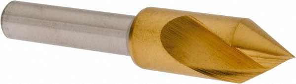Melin Tool Countersink: 3/8" Head Dia, 60.00 deg Included Angle, 1 Flute, Cobalt Steel, Right Hand Cut - 18151