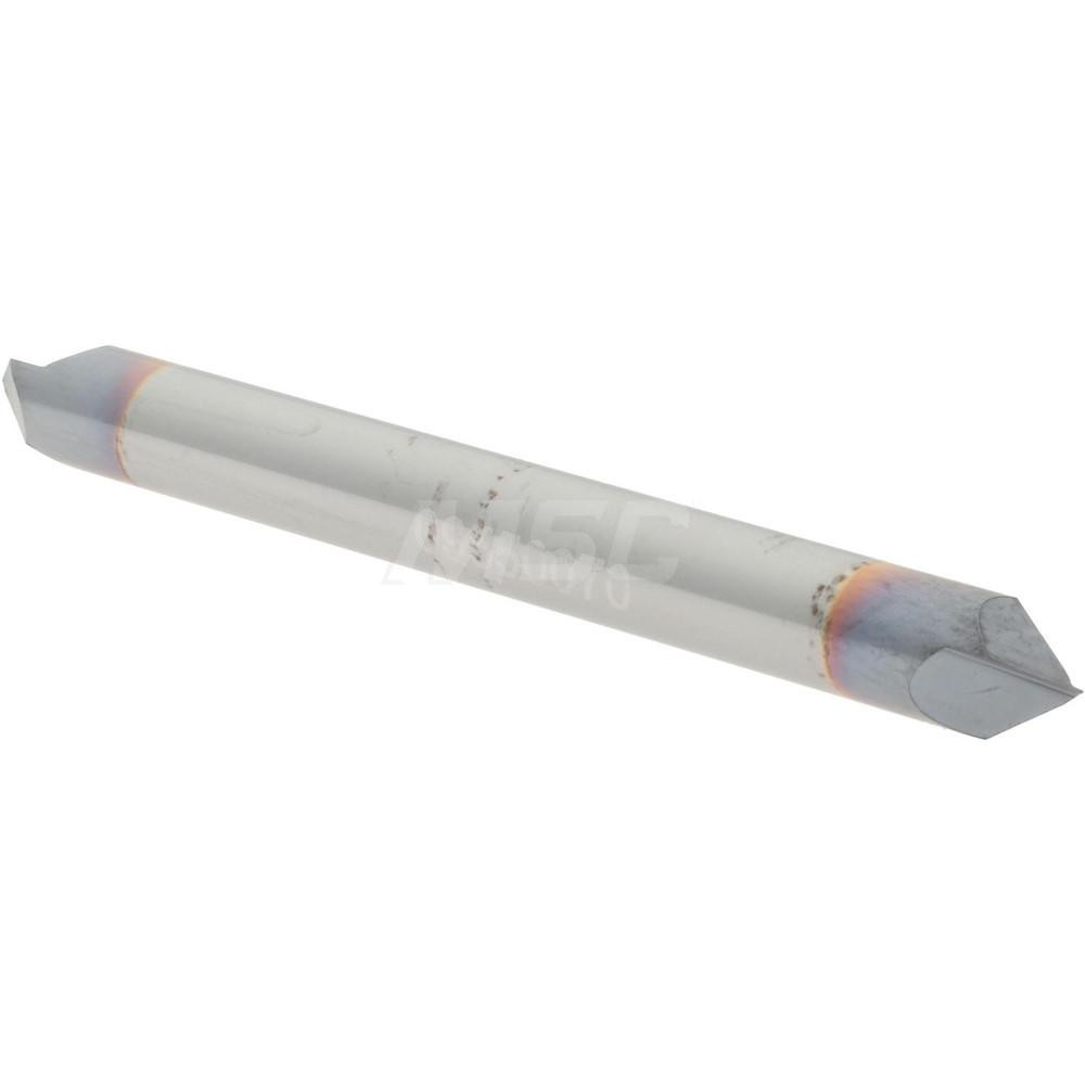 Accupro Chamfer Mill: 3/16" Dia, 3/16" Shank Dia, 90 deg, 2 Flute, Solid Carbide, Double End - 2500024