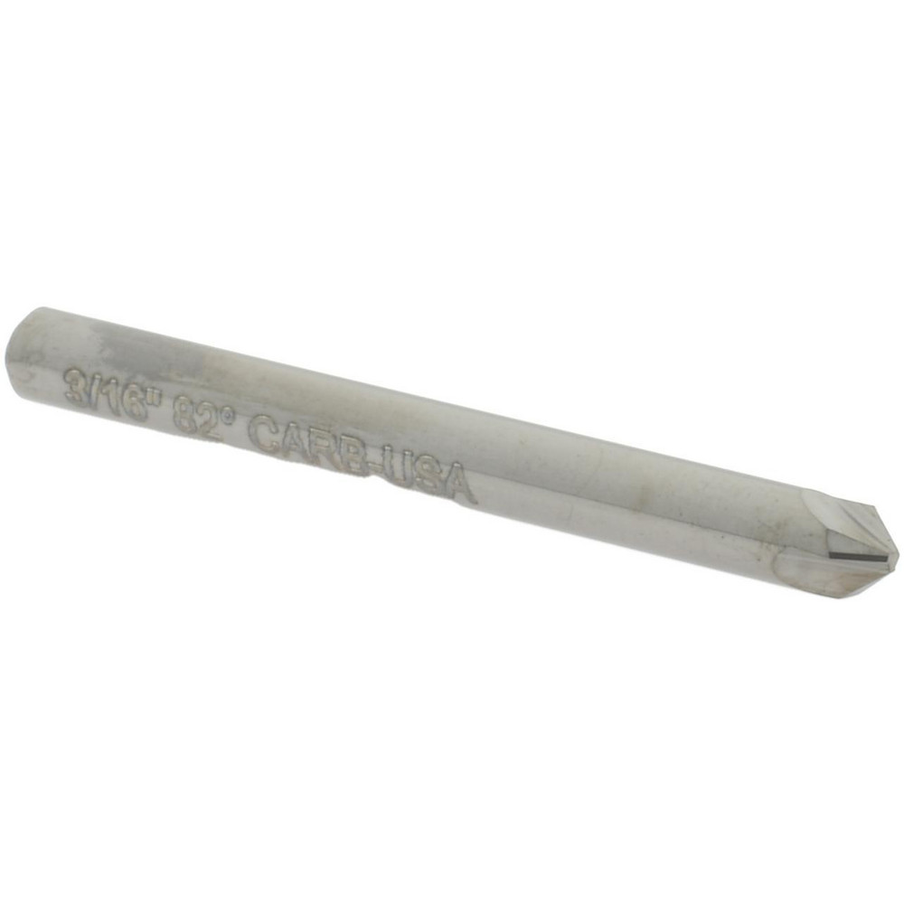 Hertel Countersink: 3/16" Head Dia, 82.00 deg Included Angle, 3 Flute, Solid Carbide, Right Hand Cut - 333-002060