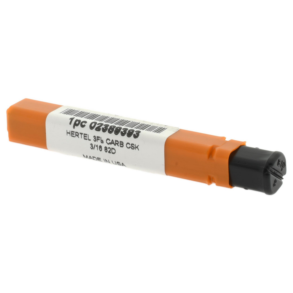 Hertel Countersink: 3/16" Head Dia, 82.00 deg Included Angle, 3 Flute, Solid Carbide, Right Hand Cut - 333-002060