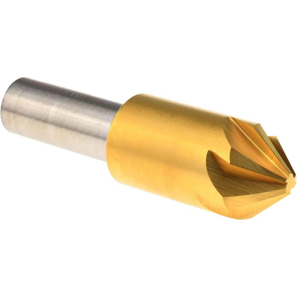 Melin Tool Countersink: 7/8" Head Dia, 82.00 deg Included Angle, 6 Flute, Cobalt Steel, Right Hand Cut - 18231