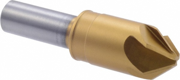 Melin Tool Countersink: 7/8" Head Dia, 82.00 deg Included Angle, 6 Flute, Cobalt Steel, Right Hand Cut - 18231