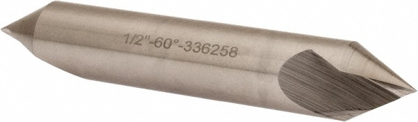 Hertel Countersink: 1/2" Head Dia, 60.00 deg Included Angle, 1 Flute, High-Speed Steel, Right Hand Cut - GX89340475
