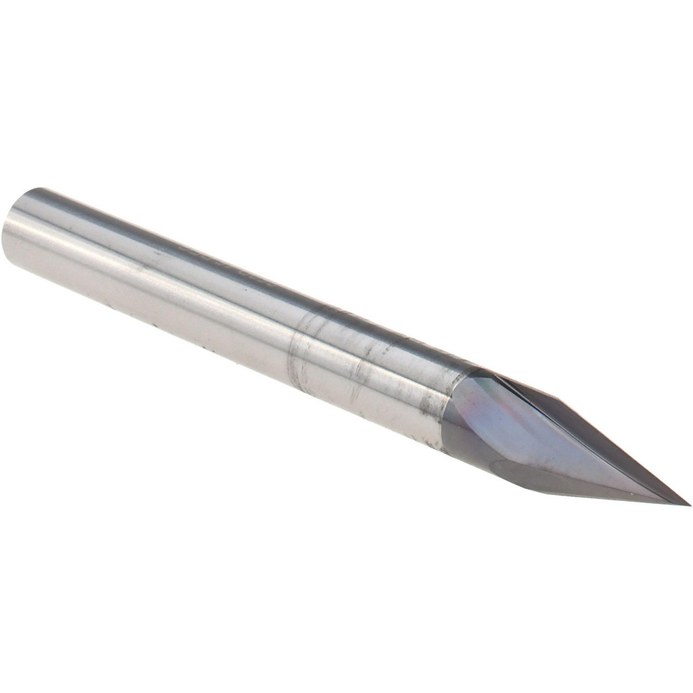 Harvey Tool Chamfer Mill: 1/4" Dia, 1/4" Shank Dia, 30 deg, 2 Flute, Solid Carbide, Single End - 47615-C3
