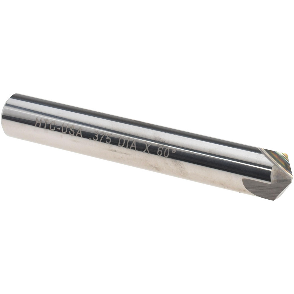 Helical Solutions Chamfer Mill: 3/8" Dia, 3/8" Shank Dia, 120 deg, 3 Flute, Solid Carbide, Single End - 59829