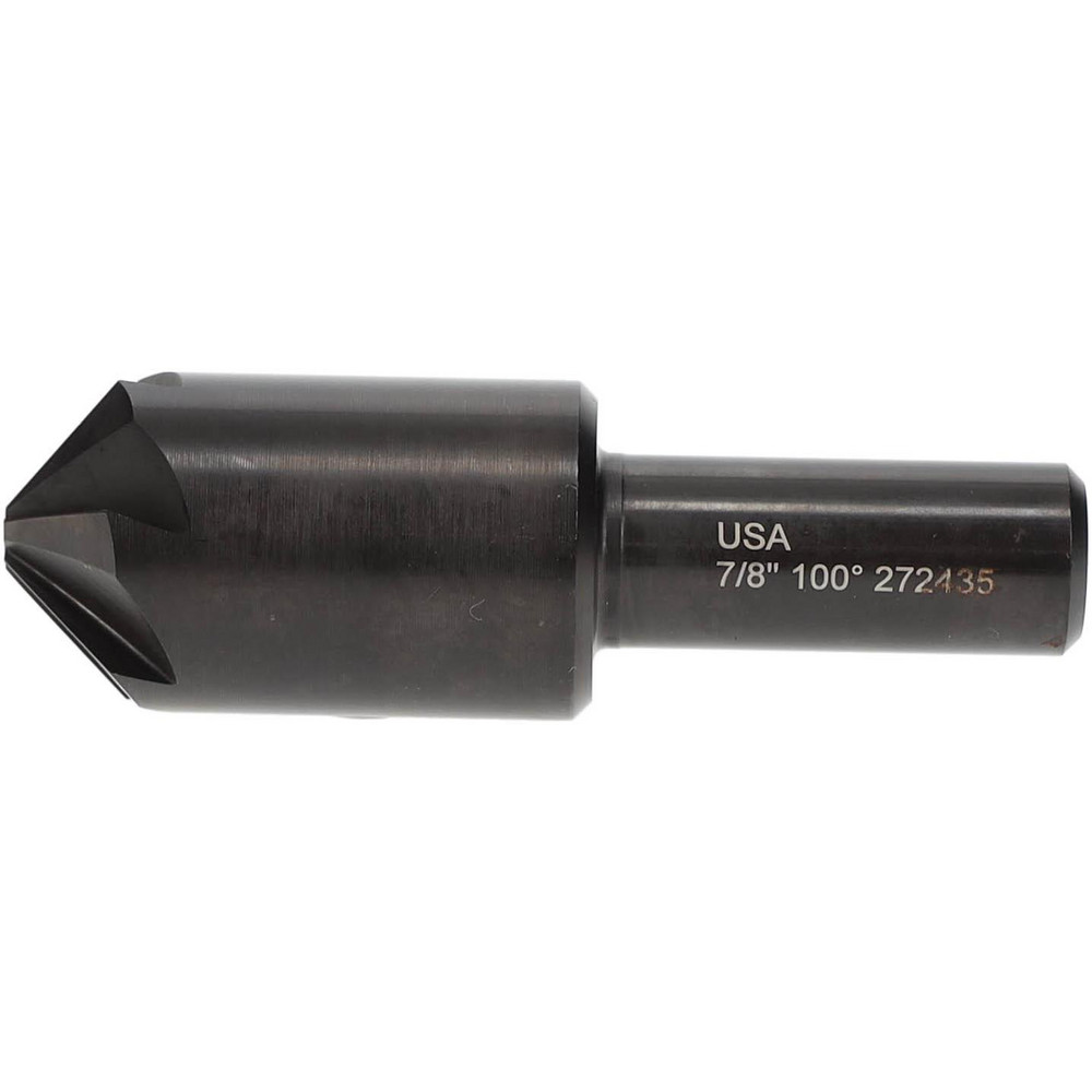 Hertel Countersink: 7/8" Head Dia, 100.00 deg Included Angle, 6 Flute, High-Speed Steel, Right Hand Cut - GX89330229