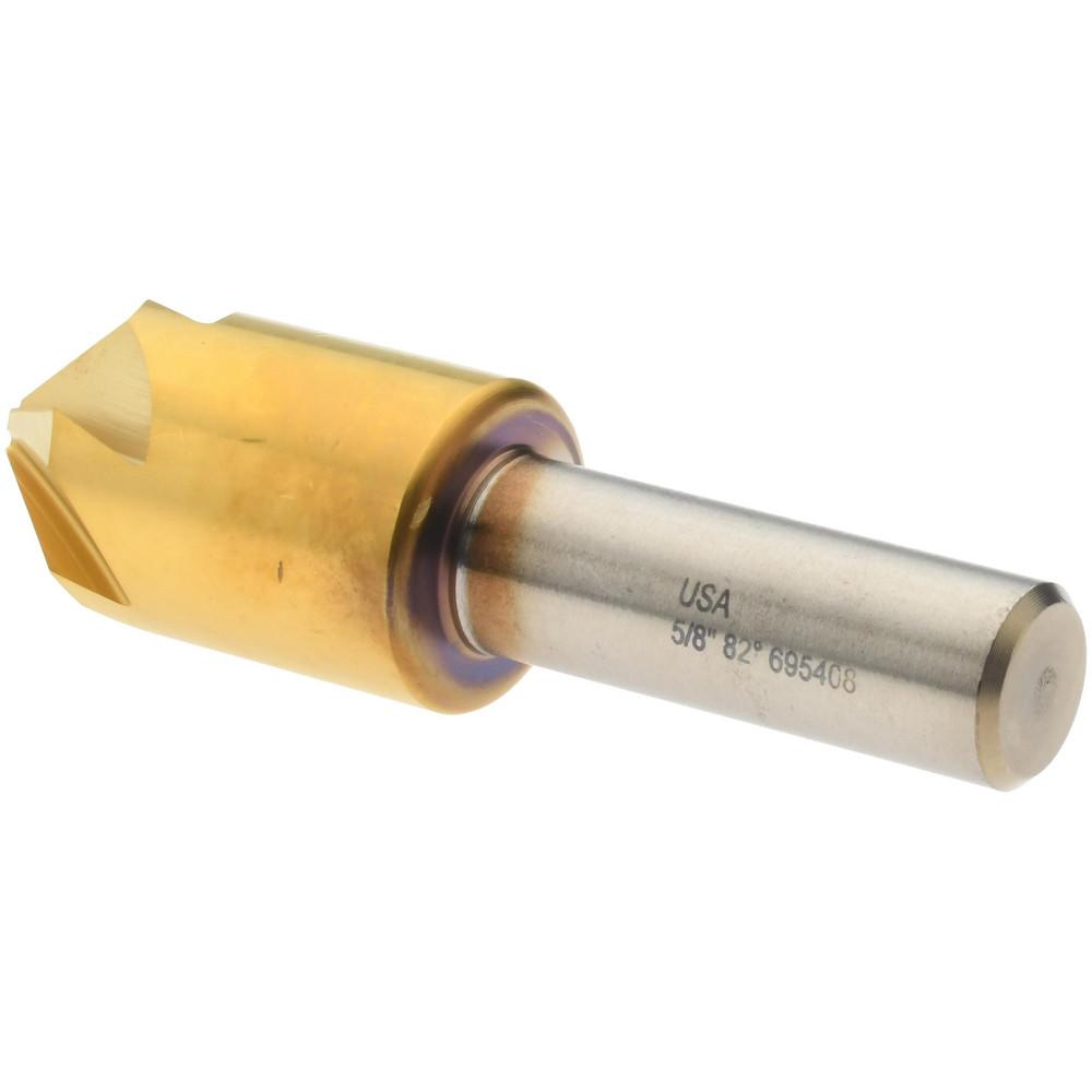 Melin Tool Countersink: 5/8" Head Dia, 82.00 deg Included Angle, 6 Flute, Cobalt Steel, Right Hand Cut - 18219