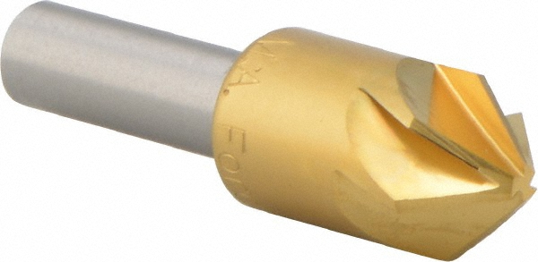 Melin Tool Countersink: 5/8" Head Dia, 82.00 deg Included Angle, 6 Flute, Cobalt Steel, Right Hand Cut - 18219