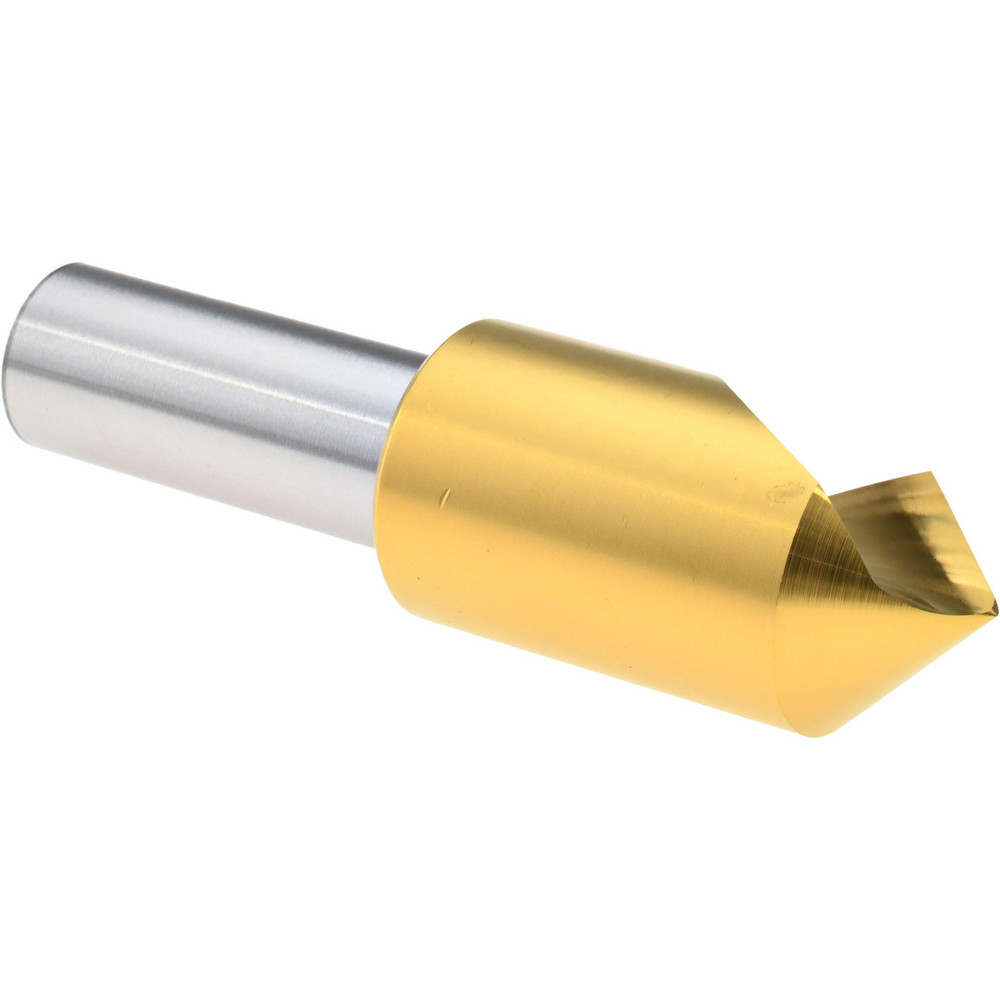 Melin Tool Countersink: 1/2" Head Dia, 90.00 deg Included Angle, 1 Flute, Cobalt Steel, Right Hand Cut - 18158