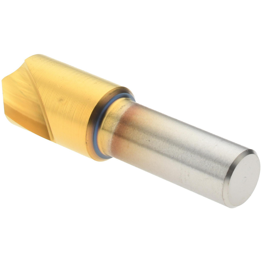 Melin Tool Countersink: 1/2" Head Dia, 90.00 deg Included Angle, 1 Flute, Cobalt Steel, Right Hand Cut - 18158