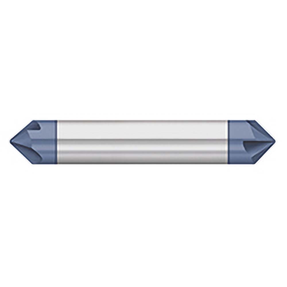 Titan USA Chamfer Mill: 5/16" Dia, 5/16" Shank Dia, 90 deg, 4 Flute, Solid Carbide, Double End - TC88155
