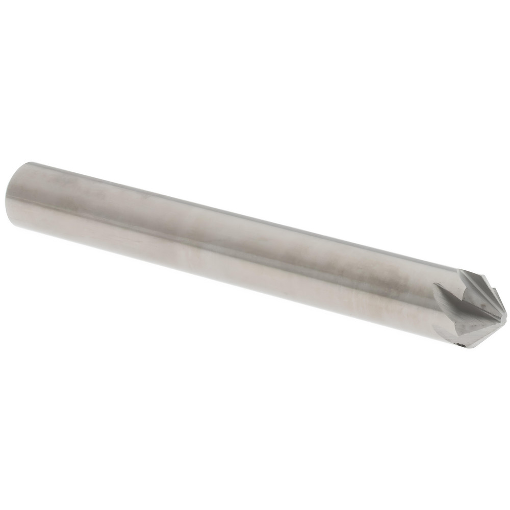 Hertel Countersink: 1/4" Head Dia, 90.00 deg Included Angle, 6 Flute, Solid Carbide, Right Hand Cut - 336-203070