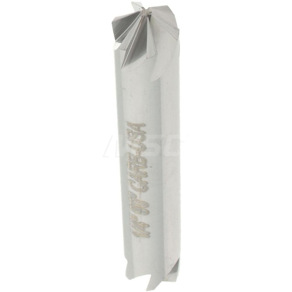 Hertel Countersink: 1/4" Head Dia, 90.00 deg Included Angle, 6 Flute, Solid Carbide, Right Hand Cut - 336-203070