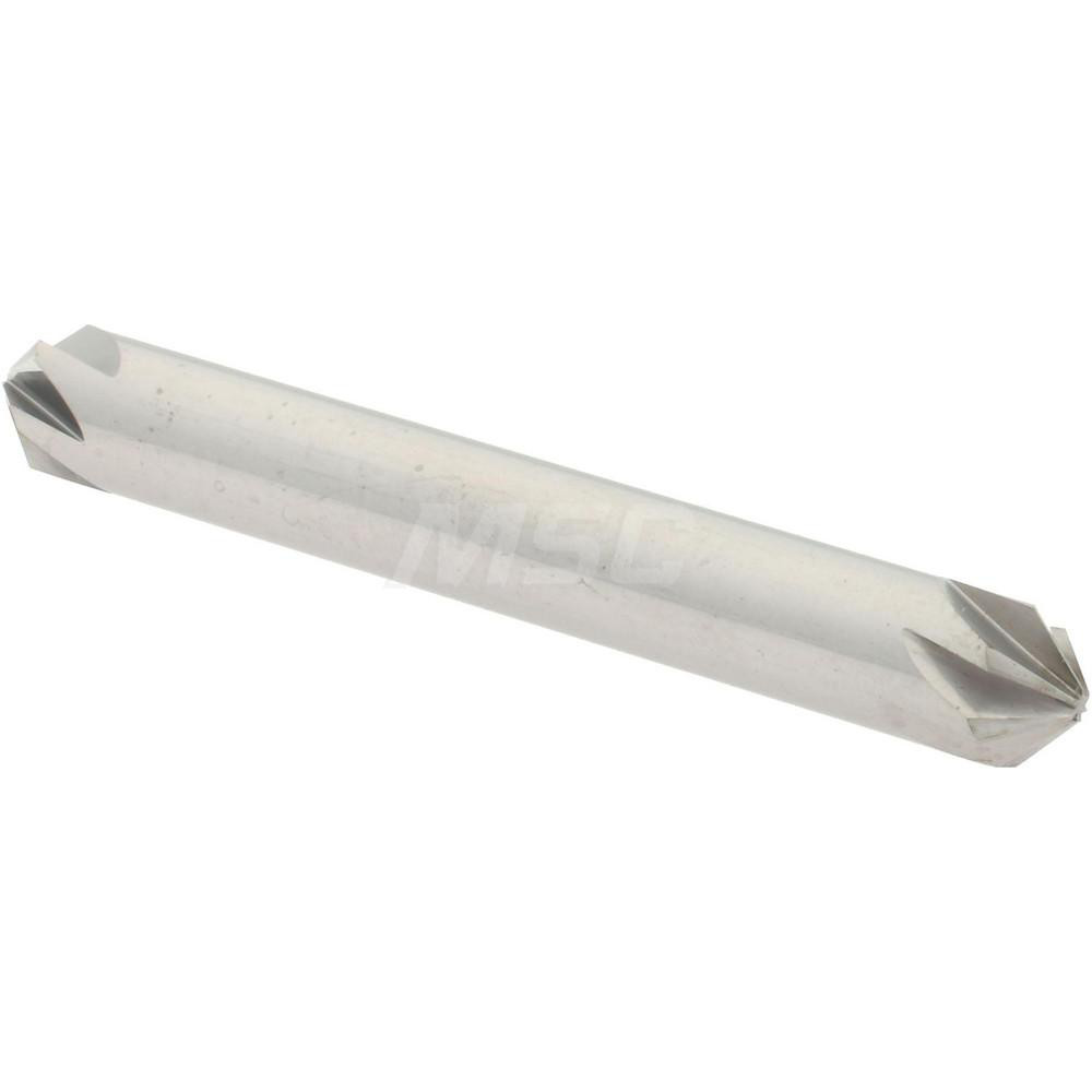 Hertel Countersink: 1/4" Head Dia, 90.00 deg Included Angle, 6 Flute, Solid Carbide, Right Hand Cut - 336-203070