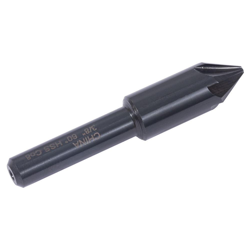 Hertel Countersink: 3/8" Head Dia, 60.00 deg Included Angle, 6 Flute, High-Speed Steel, Right Hand Cut - GX89330039