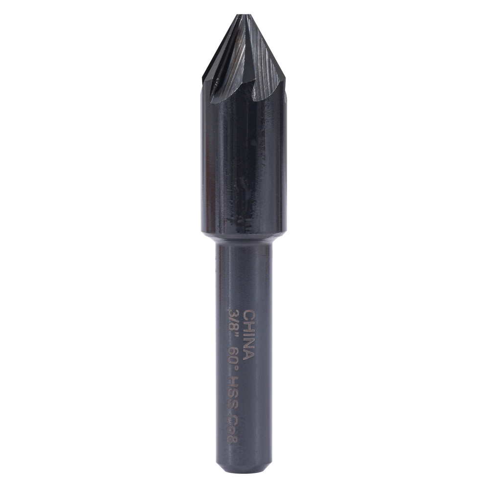 Hertel Countersink: 3/8" Head Dia, 60.00 deg Included Angle, 6 Flute, High-Speed Steel, Right Hand Cut - GX89330039