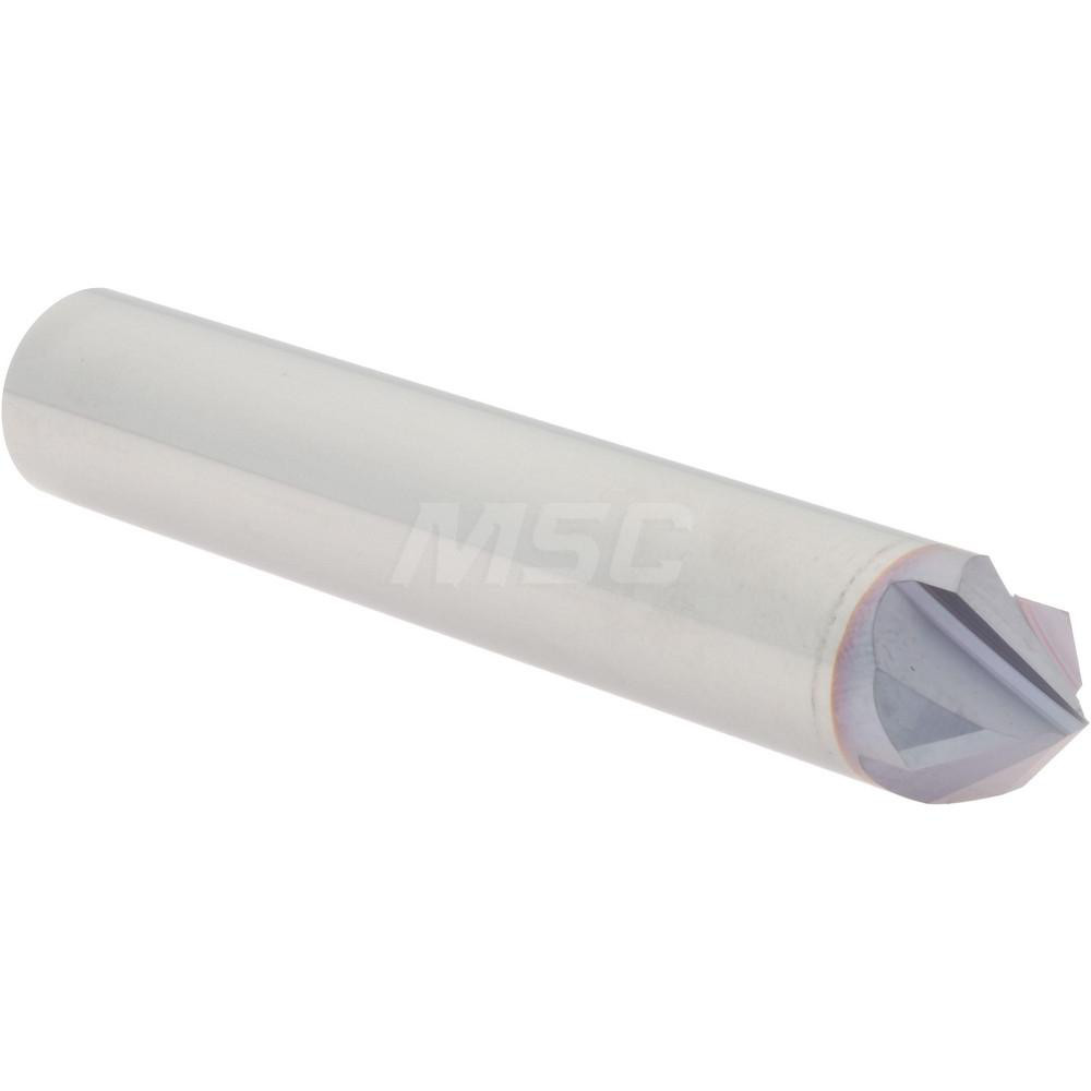 Accupro Chamfer Mill: 1/2" Dia, 1/2" Shank Dia, 90 deg, 4 Flute, Solid Carbide, Single End - 2500028