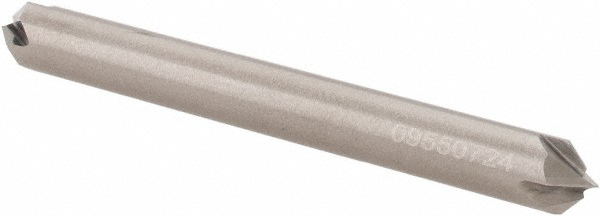 Harvey Tool Chamfer Mill: 1/8" Dia, 1/8" Shank Dia, 30 deg, 2 Flute, Solid Carbide, Double End - 988415