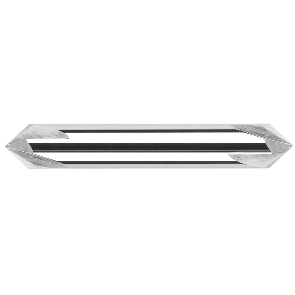 Harvey Tool Chamfer Mill: 1/8" Dia, 1/8" Shank Dia, 30 deg, 2 Flute, Solid Carbide, Double End - 988415