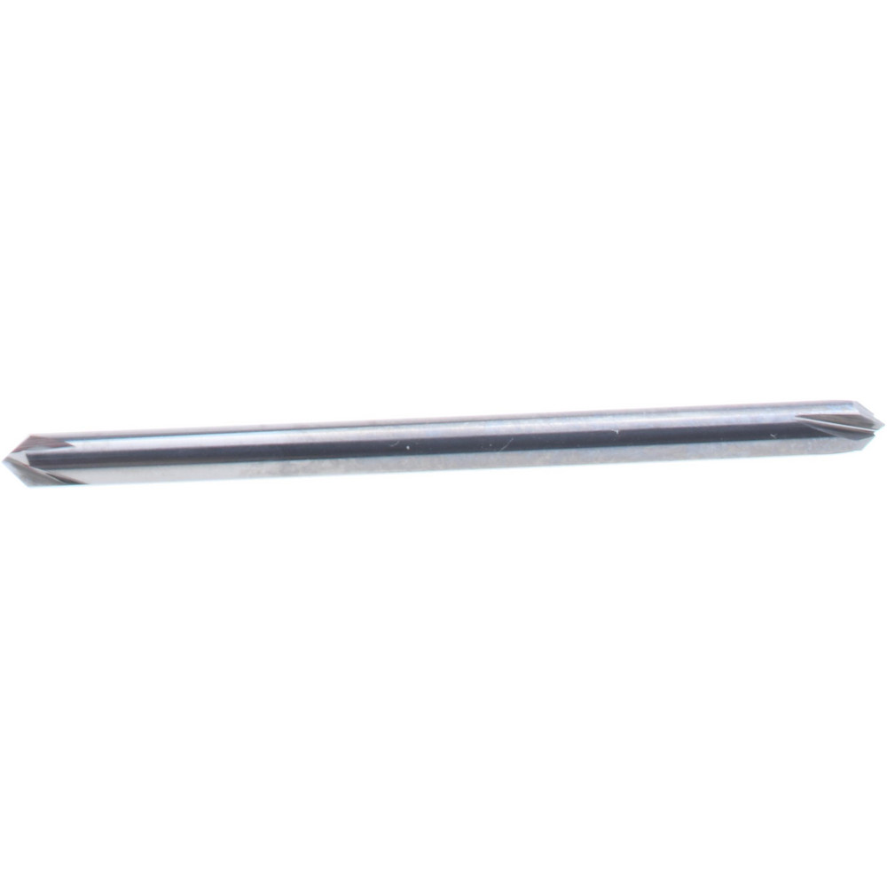 Harvey Tool Chamfer Mill: 1/8" Dia, 1/8" Shank Dia, 30 deg, 2 Flute, Solid Carbide, Double End - 988415
