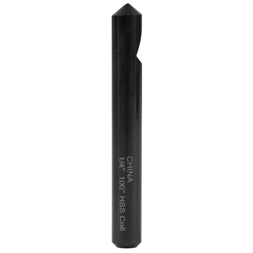 Hertel Countersink: 1/4" Head Dia, 100.00 deg Included Angle, 1 Flute, High-Speed Steel, Right Hand Cut - GX89339485