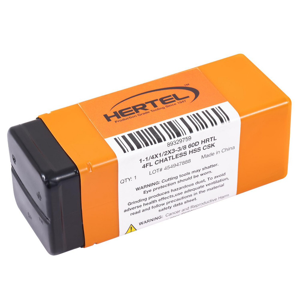 Hertel Countersink: 1-1/4" Head Dia, 60.00 deg Included Angle, 4 Flute, High-Speed Steel, Right Hand Cut - GX89329759